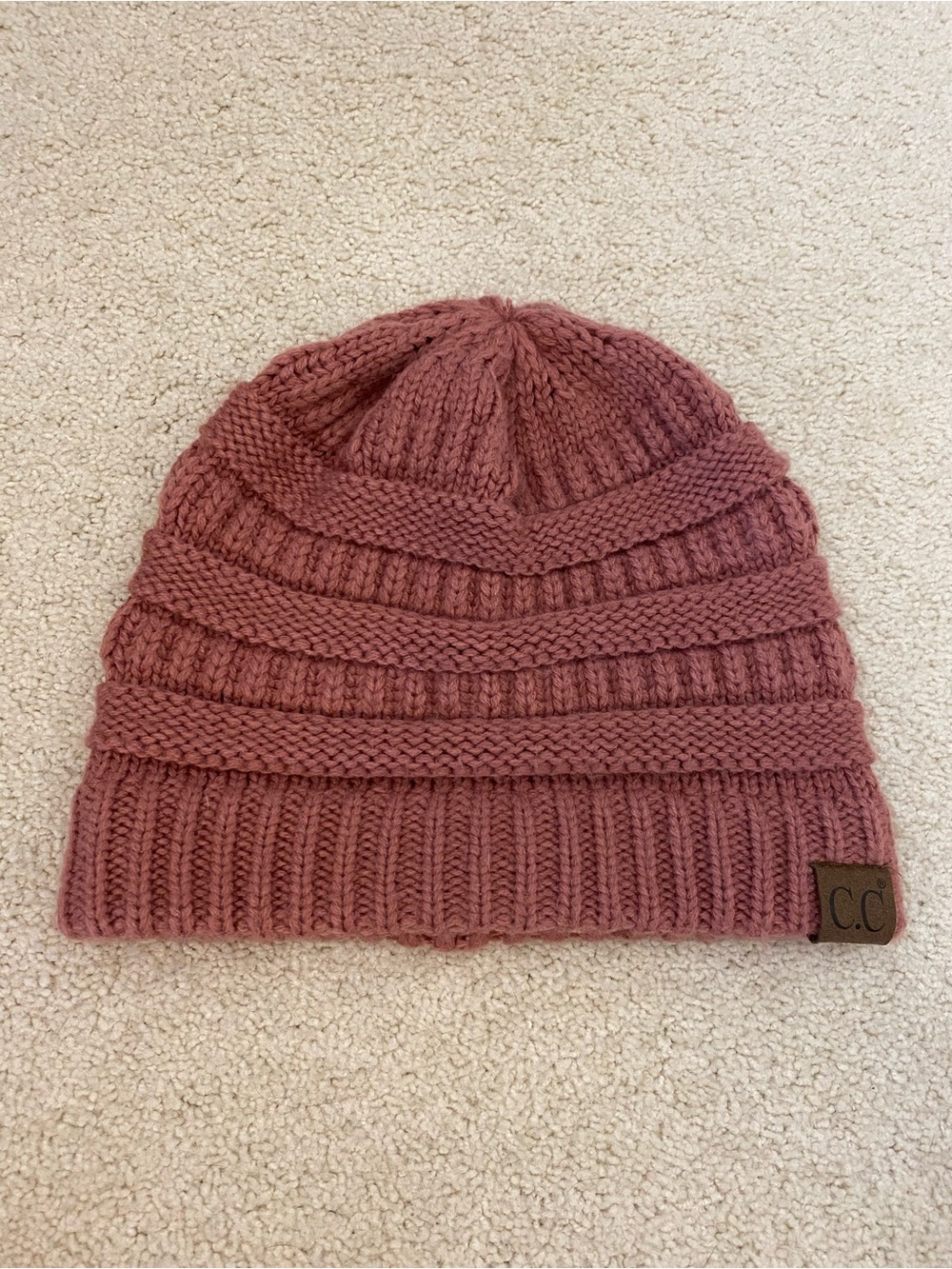 C.C Knit Beanie Rosewood/Dusty Rose Size OS